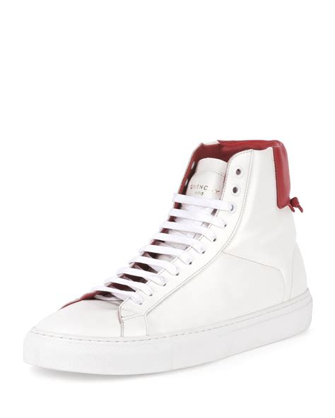 givenchy white red sneakers|givenchy wing high top sneakers.